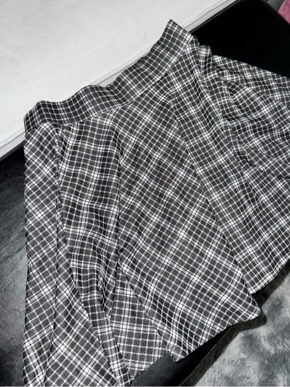 Black plaid skirt